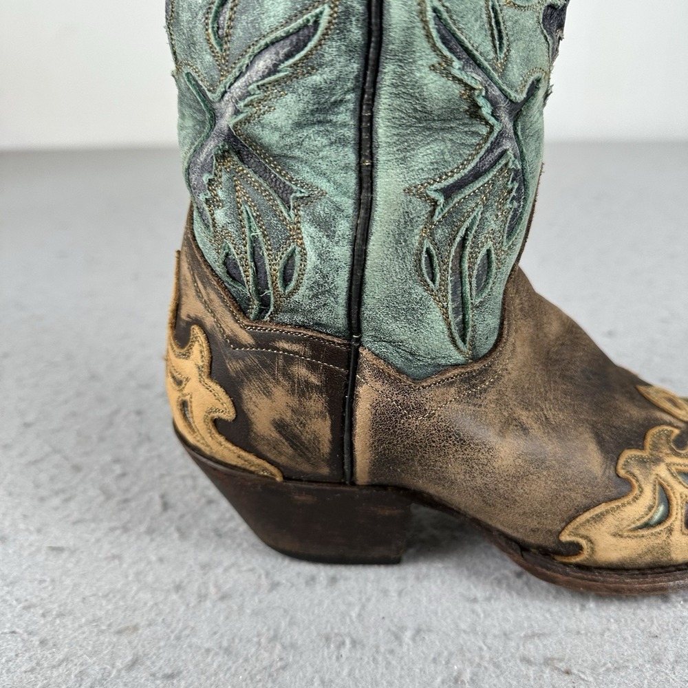 Vtg Dan Post Bluebird Snip Toe Women's 6.5M Leather Western Cowboy Boots DP3544 - Picture 4 of 16
